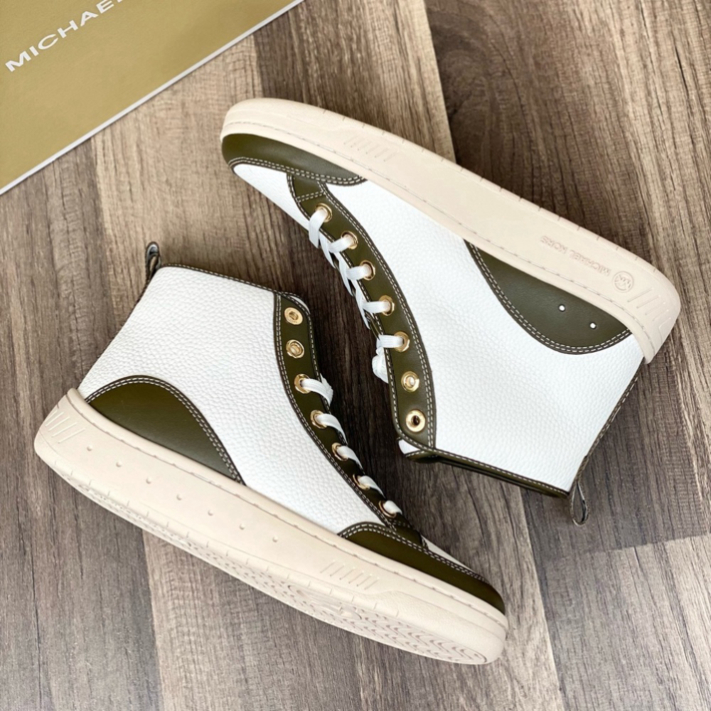 Michael Kors Sheia High Top Sneakers Olive Color - Picture 6 of 9